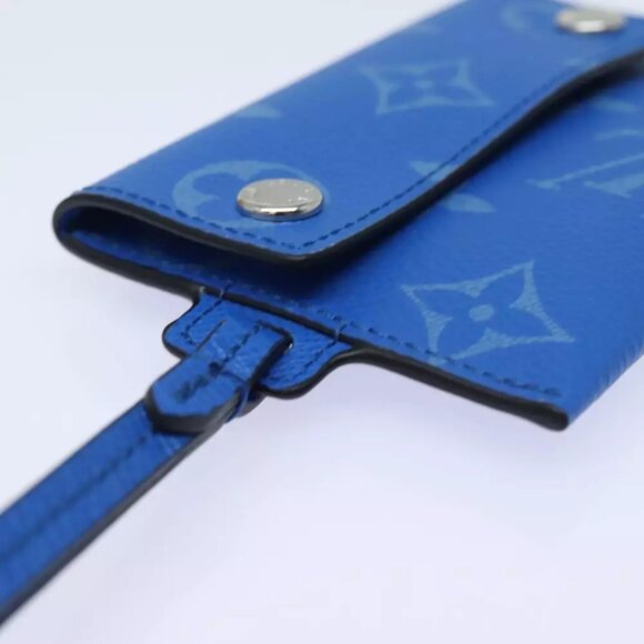 LOUIS VUITTON Monogram Pockets On Strap Card Case Blue - Picture 2 of 6